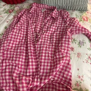 J. Crew Pink Checkered Shirt